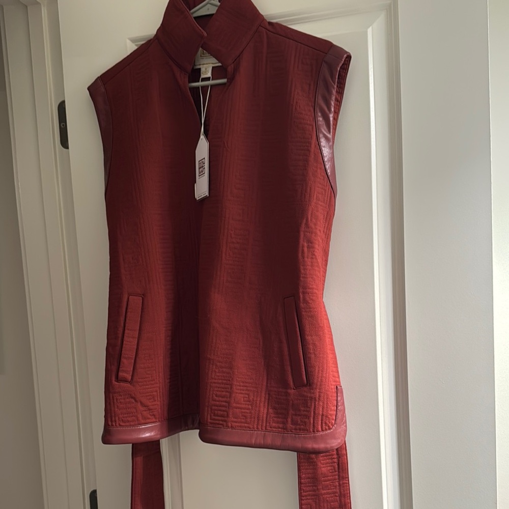 Red Sleeveless Vest with Belt